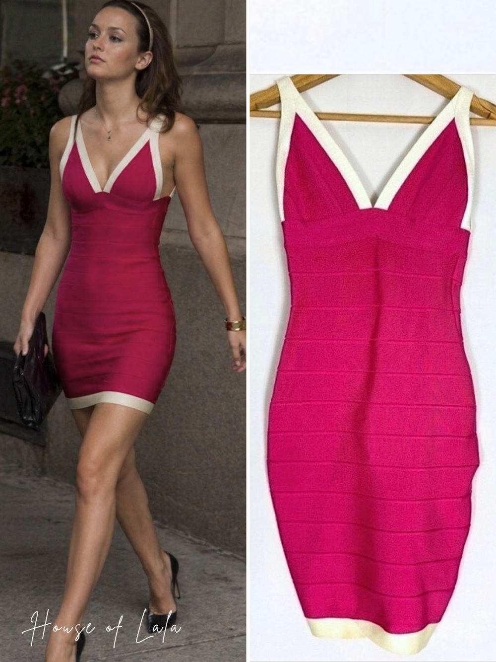 NWT Herve Léger Pink Bandage Dress. Summer Event Dress. Wedding Guest. Size XSml